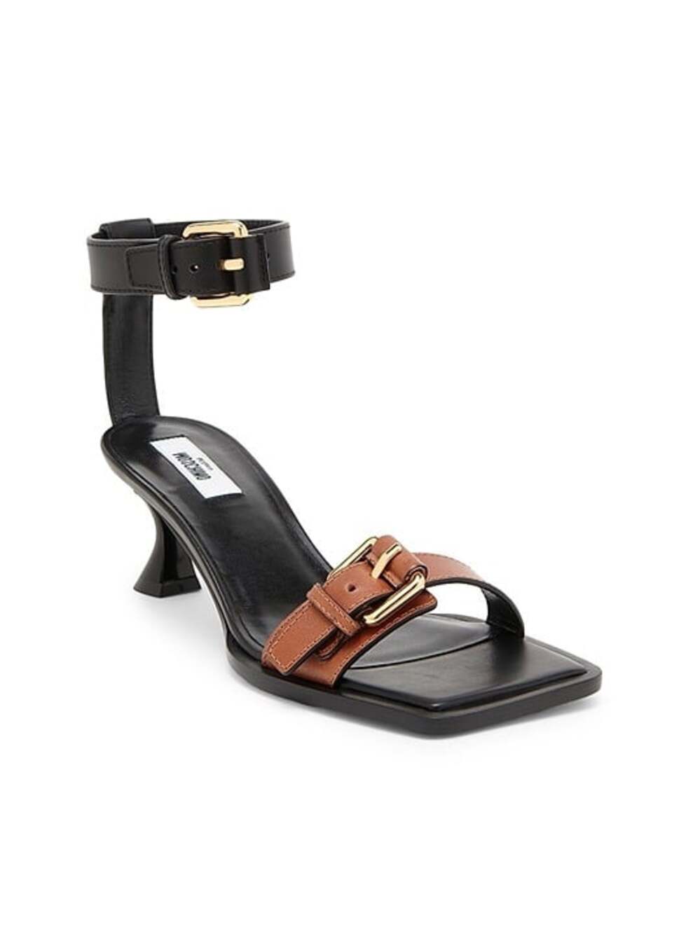 Moschino Women's Tie-Me Leather Buckle Sandals 55 mm Size 36.5 (MSRP $825)